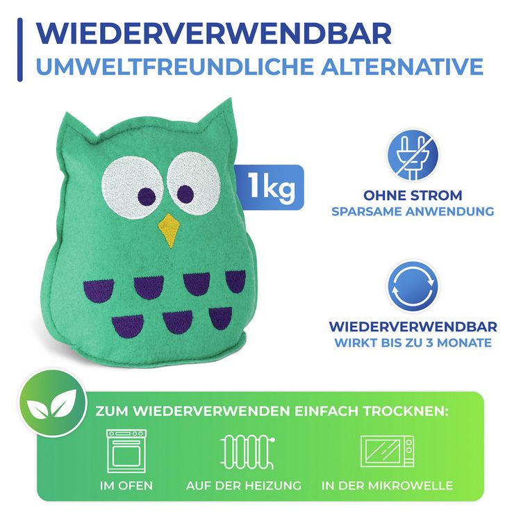 Produktbild: Raumentfeuchter Mod. Eule 2er Set, wiederverwendbar