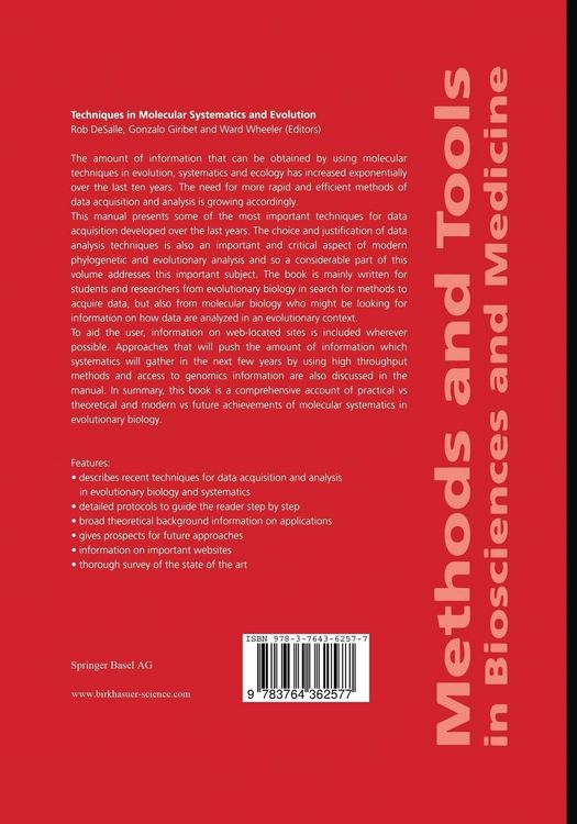 Produktbild: Techniques in Molecular Systematics and Evolution