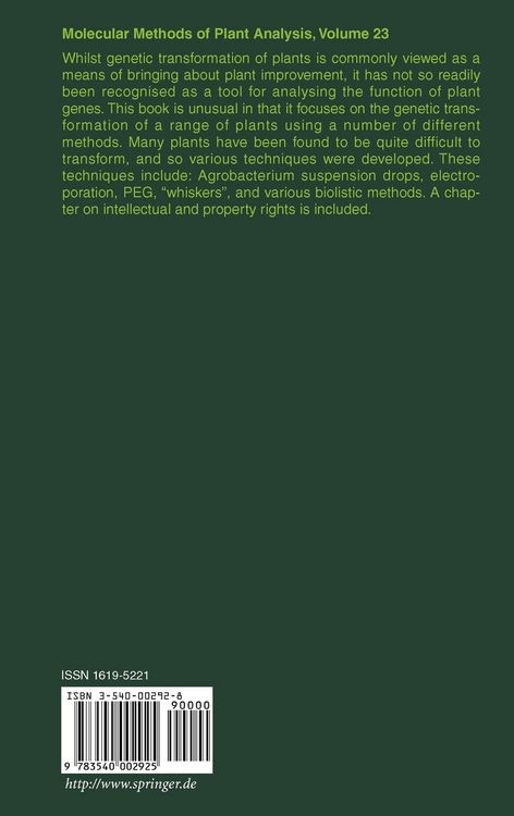 Produktbild: Genetic Transformation of Plants