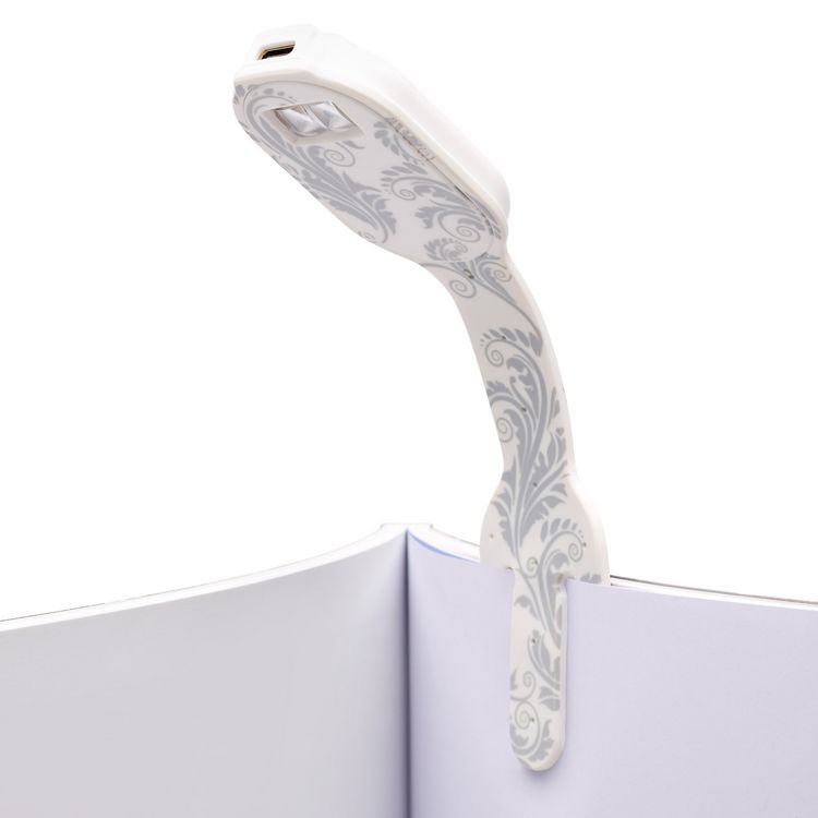 Produktbild: Flexilight RC (White Flowers) - wiederaufladbares Leselicht - 2 in 1 Leselampe & Lesezeichen - LED Leselicht - Geschenk für Leser, Buchliebhaber - Deu