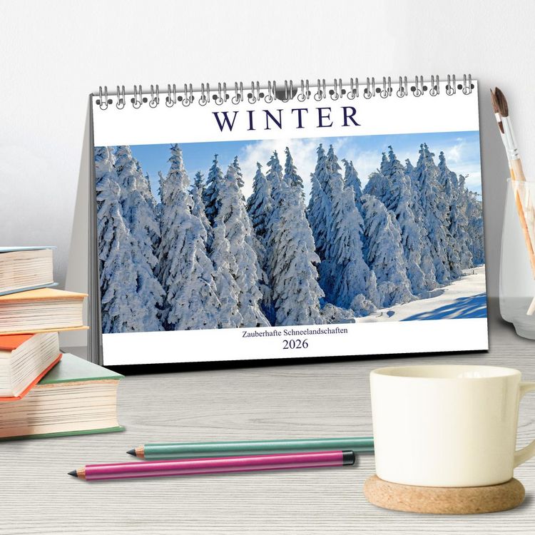 Produktbild: Winter. Zauberhafte Schneelandschaften (Tischkalender 2026 DIN A5 quer), CALVENDO Monatskalender