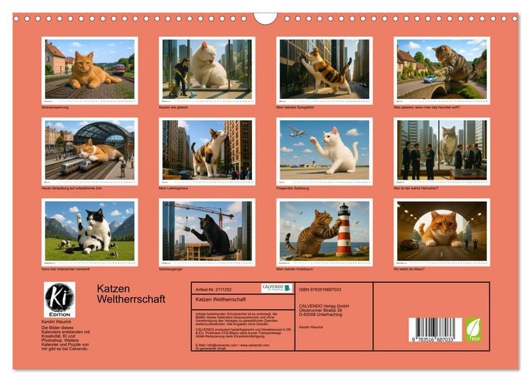 Produktbild: Katzen Weltherrschaft (Wandkalender 2026 DIN A3 quer), CALVENDO Monatskalender