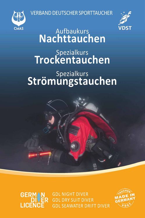 Produktbild: Aufbaukurs Nachttauchen - Spezialkurs Trockentauchen - Spezialkurs Str&ouml;mungstauchen