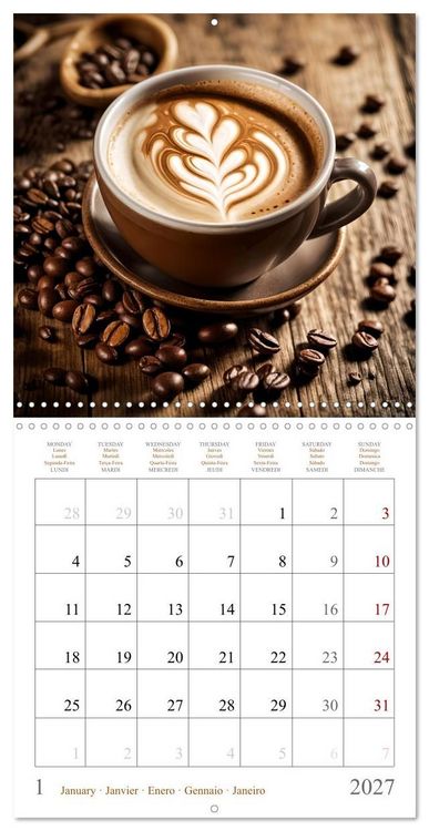 Produktbild: L'&acirc;me du caf&eacute; - Une passion au quotidien (Calendrier mural carr&eacute; 2027 30x30 cm) Calendrier double avec une page pour vos prises de notes
