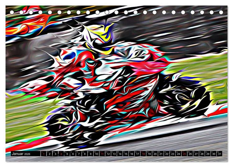 Produktbild: Fullspeed on two Wheels (Tischkalender 2026 DIN A5 quer), CALVENDO Monatskalender