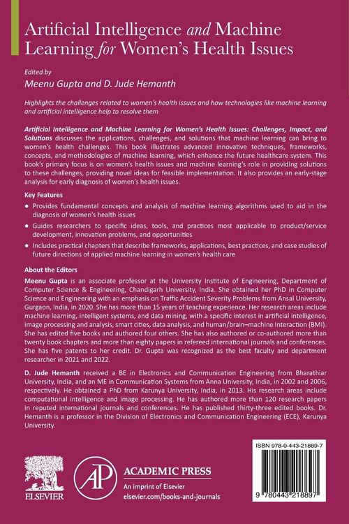Produktbild: Artificial Intelligence and Machine Learning for Women's Health Issues