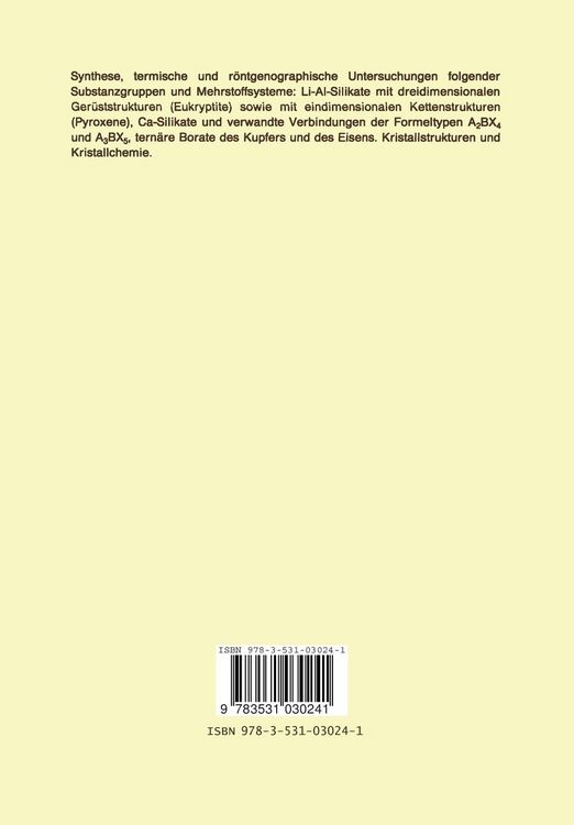 Produktbild: Kristallchemie, Strukturen und Phasenumwandlungen von Silikaten, Germanaten und Boraten