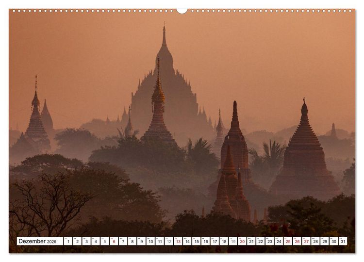 Produktbild: WUNDERVOLLES BAGAN (hochwertiger Premium Wandkalender 2026 DIN A2 quer), Kunstdruck in Hochglanz