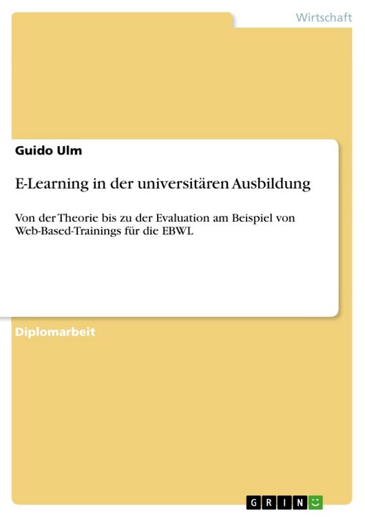 Produktbild: E-Learning in der universit&auml;ren Ausbildung