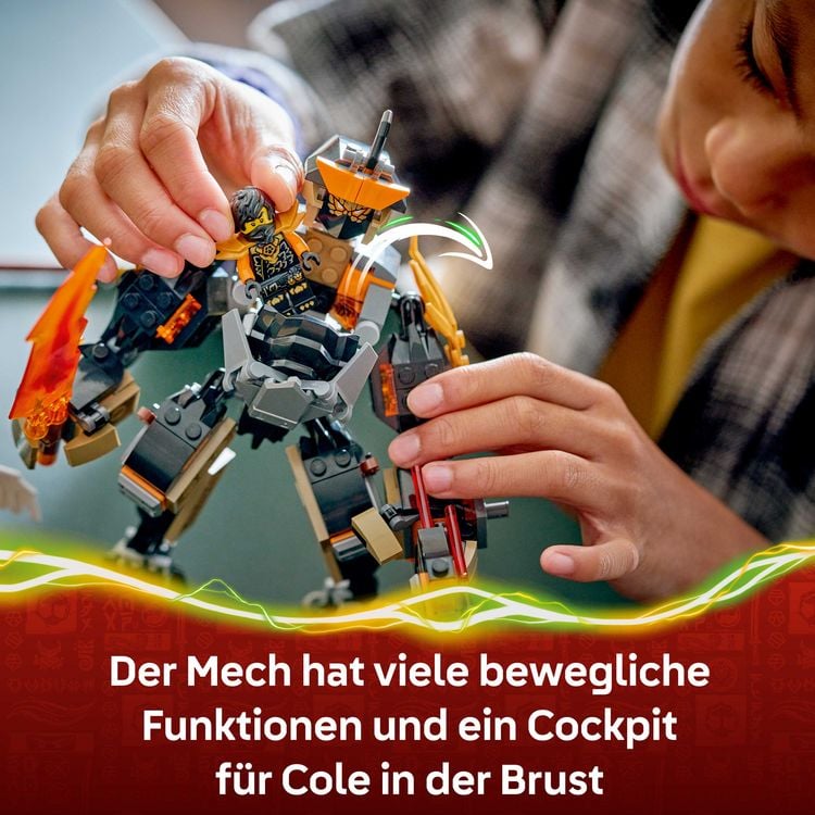 Produktbild: LEGO NINJAGO 71854 Coles Action-Mech und Drachen-Zane, Ninja Spielzeug