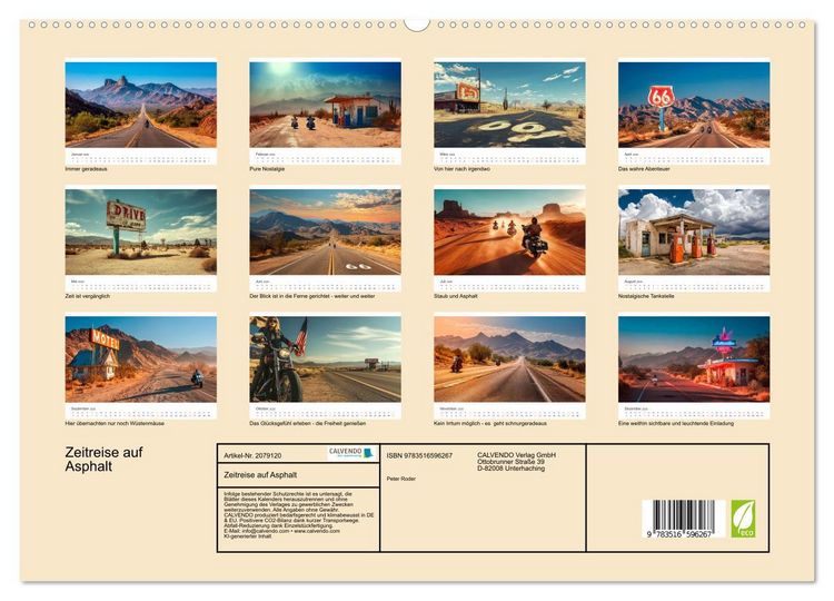Produktbild: Zeitreise auf Asphalt (hochwertiger Premium Wandkalender 2026 DIN A2 quer), Kunstdruck in Hochglanz