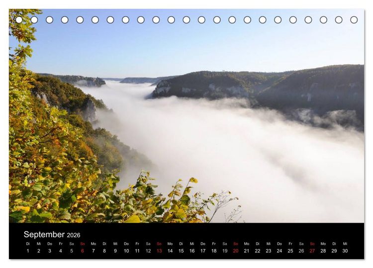 Produktbild: Das Donautal - Wanderparadies auf der Schw&auml;bischen Alb (Tischkalender 2026 DIN A5 quer), CALVENDO Monatskalender