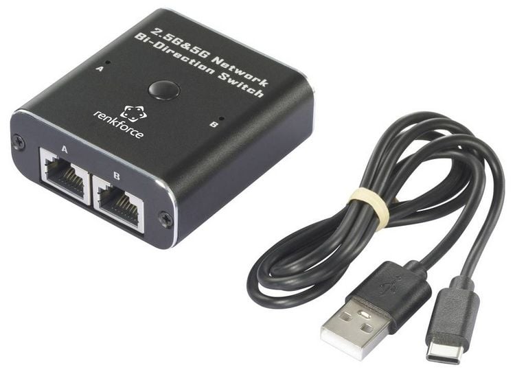 Produktbild: Renkforce RF-6736628 RF-EW-700 Netzwerk Switch RJ45 2 Port 5 GBit/s USB-Stromversorgung