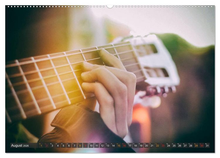 Produktbild: Gitarre - Freiheit Tr&auml;ume (hochwertiger Premium Wandkalender 2026 DIN A2 quer), Kunstdruck in Hochglanz