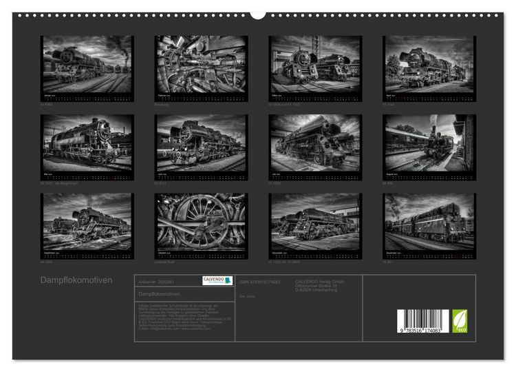 Produktbild: Dampflokomotiven (hochwertiger Premium Wandkalender 2026 DIN A2 quer), Kunstdruck in Hochglanz