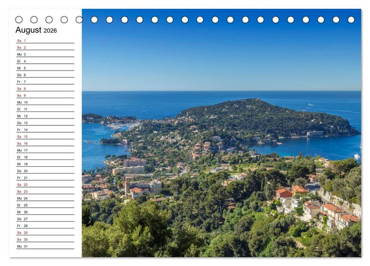 Produktbild: C&Ocirc;TE D&rsquo;AZUR Bezaubernde Orte (Tischkalender 2026 DIN A5 quer), CALVENDO Monatskalender