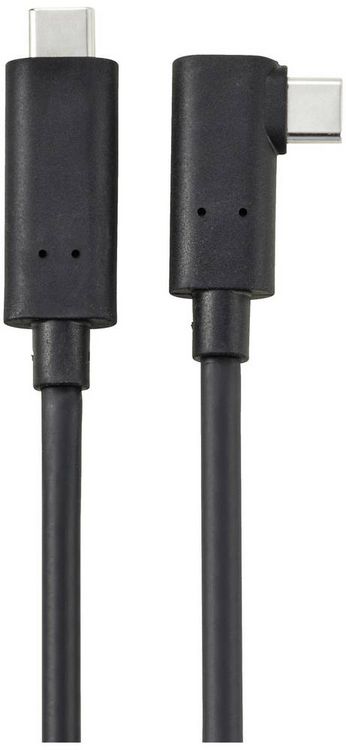 Produktbild: Renkforce Glasfaser USB-C&reg; Kabel USB 3.2 Gen2 USB-C&reg; Stecker einseitig gewinkelt 10.00 m Schwarz RF-5625884