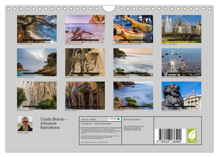Produktbild: Costa Brava &ndash; inklusive Barcelona (Wandkalender 2026 DIN A4 quer), CALVENDO Monatskalender