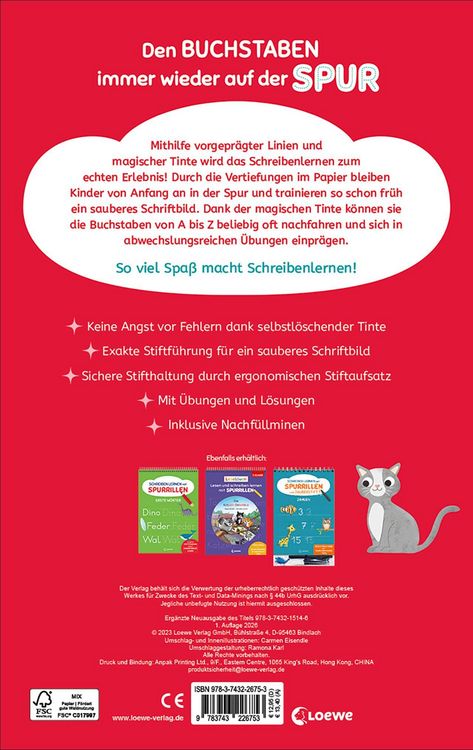 Produktbild: Schreiben lernen mit Spurrillen und Zauberstift - Buchstaben