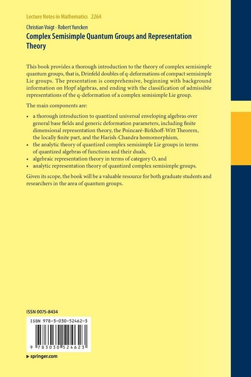 Produktbild: Complex Semisimple Quantum Groups and Representation Theory