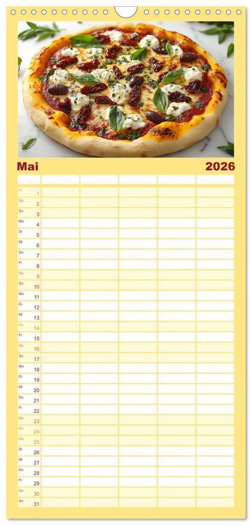 Produktbild: Familienplaner 2026 - Pizza geht immer - Zu jeder Jahreszeit mit 5 Spalten (Wandkalender, 21 x 45 cm) CALVENDO