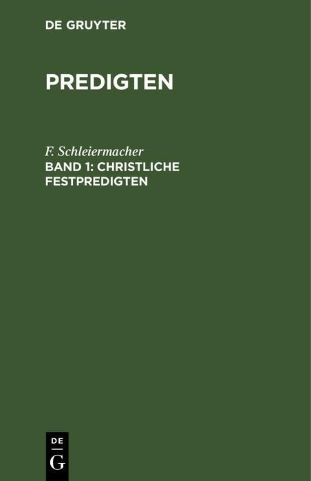 Produktbild: Christliche Festpredigten, Band 1