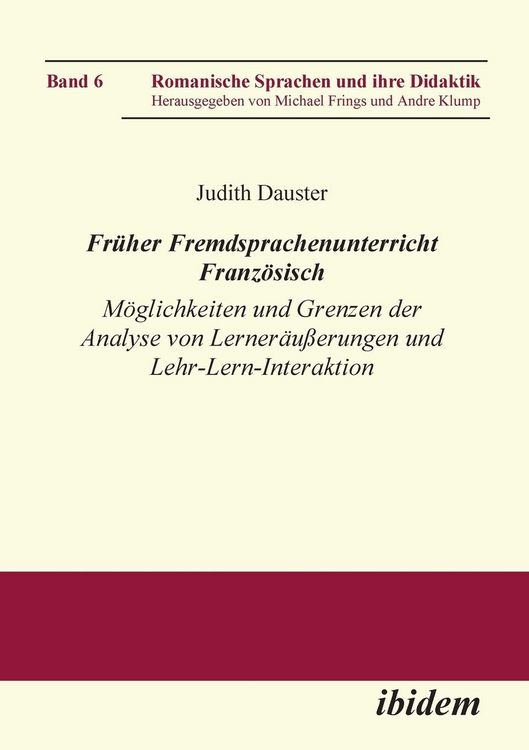 Produktbild: Dauster, J: Fr&uuml;her Fremdsprachenunterricht Franz&ouml;sisch. M&ouml;gl