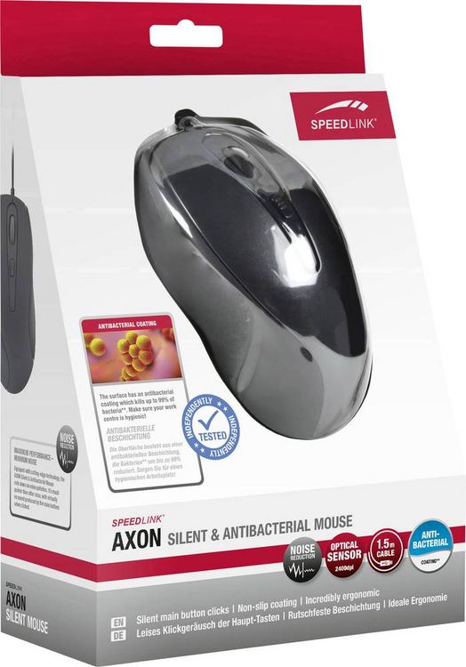 Produktbild: SPEEDLINK AXON Silent & Antibacterial Mouse - USB, rubber-black