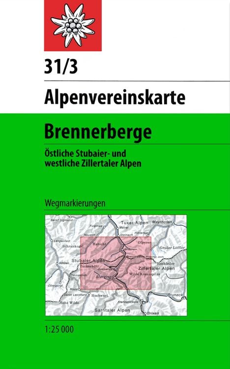 Produktbild: DAV Alpenvereinskarte 31/3 Brennerberge 1 : 50 000 Wegmarkierungen