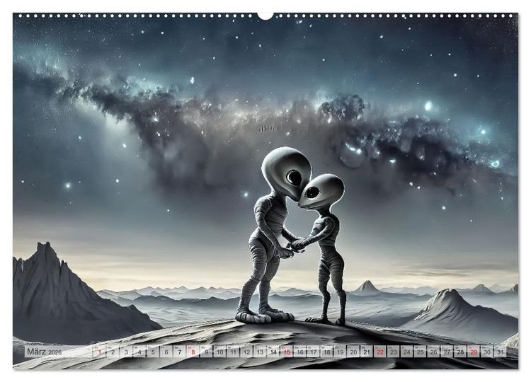 Produktbild: Aliens auf Tour (hochwertiger Premium Wandkalender 2026 DIN A2 quer), Kunstdruck in Hochglanz