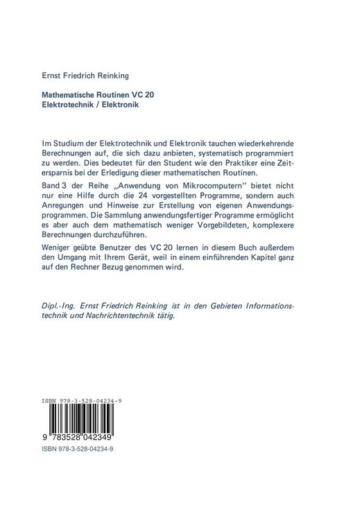 Produktbild: Mathematische Routinen VC 20