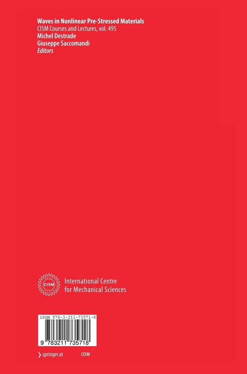 Produktbild: Waves in Nonlinear Pre-Stressed Materials