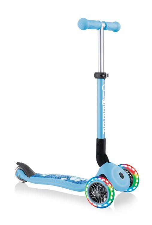 Produktbild: GLOBBER JUNIOR FOLDABLE FANTASY LIGHTS pastellblau-Flowers, mit Leuchtrollen