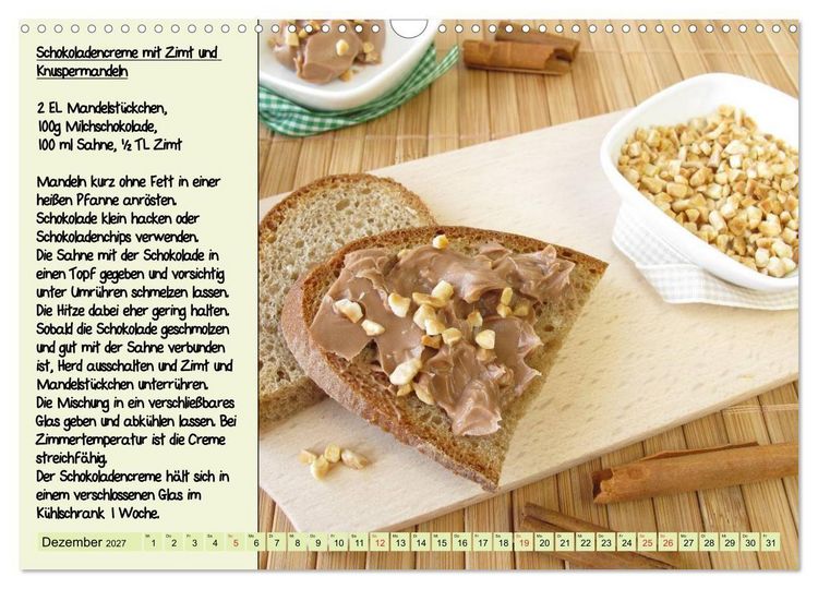 Produktbild: Leckere Aufstriche - Ein Kalender mit Rezepten (Wandkalender 2027 DIN A3 quer), CALVENDO Monatskalender
