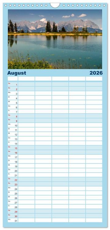 Produktbild: Familienplaner 2026 - Der Wilde Kaiser, das Kletterparadies bei Kitzb&uuml;hel mit 5 Spalten (Wandkalender, 21 x 45 cm) CALVENDO
