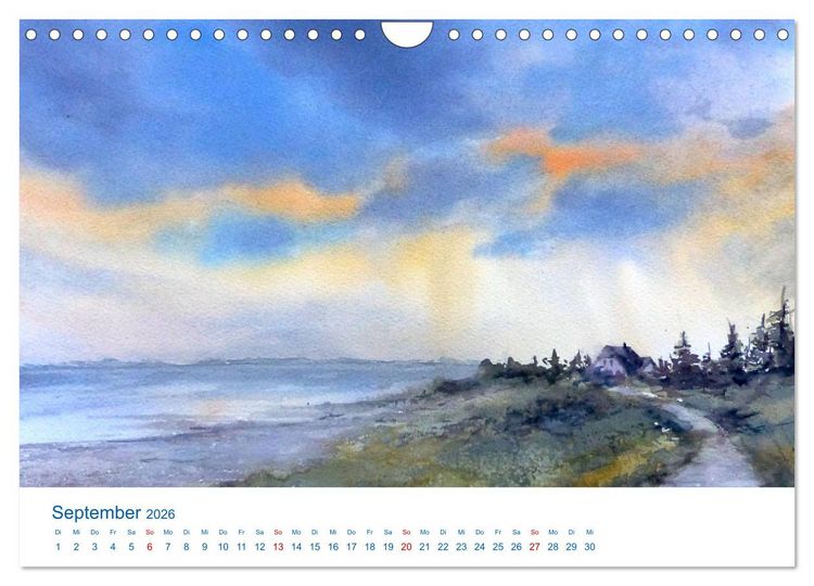 Produktbild: F&ouml;hr - Aquarelle (Wandkalender 2026 DIN A4 quer), CALVENDO Monatskalender
