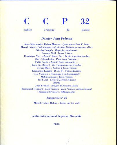 Produktbild: CCP (Cahier critique de po&eacute;sie): No 32