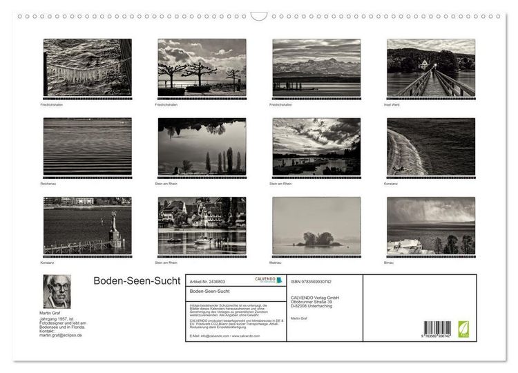 Produktbild: Boden-Seen-Sucht (Wandkalender 2027 DIN A2 quer), CALVENDO Monatskalender