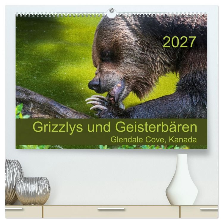 Produktbild: Grizzlys und Geisterb&auml;ren - Glendale Cove, Kanada (hochwertiger Premium Wandkalender 2027 DIN A2 quer), Kunstdruck in Hochglanz
