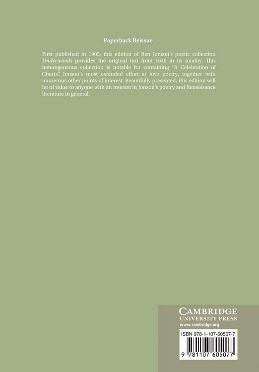 Produktbild: Ben Jonson's Underwoods
