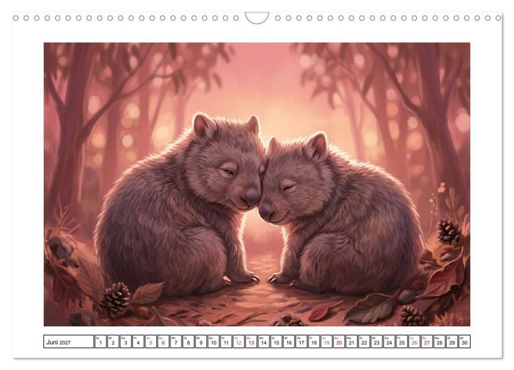 Produktbild: Wombats - Kurze Beine, gro&szlig;es Herz (Wandkalender 2027 DIN A3 quer), CALVENDO Monatskalender