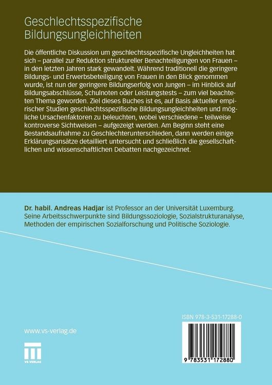 Produktbild: Geschlechtsspezifische Bildungsungleichheiten