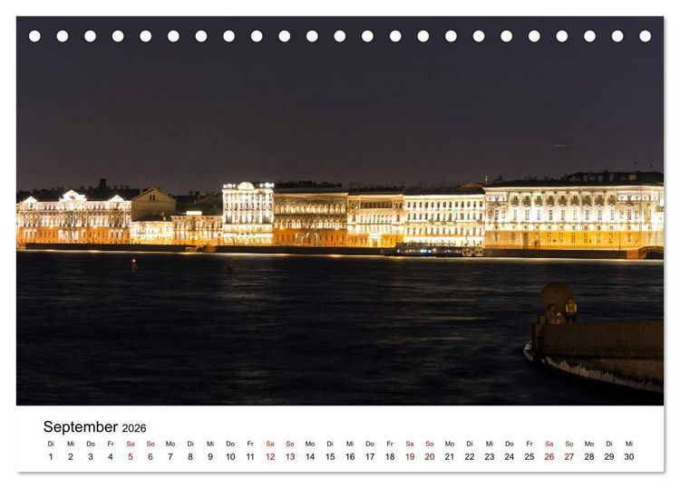 Produktbild: St. Petersburg bei Nacht (Tischkalender 2026 DIN A5 quer), CALVENDO Monatskalender