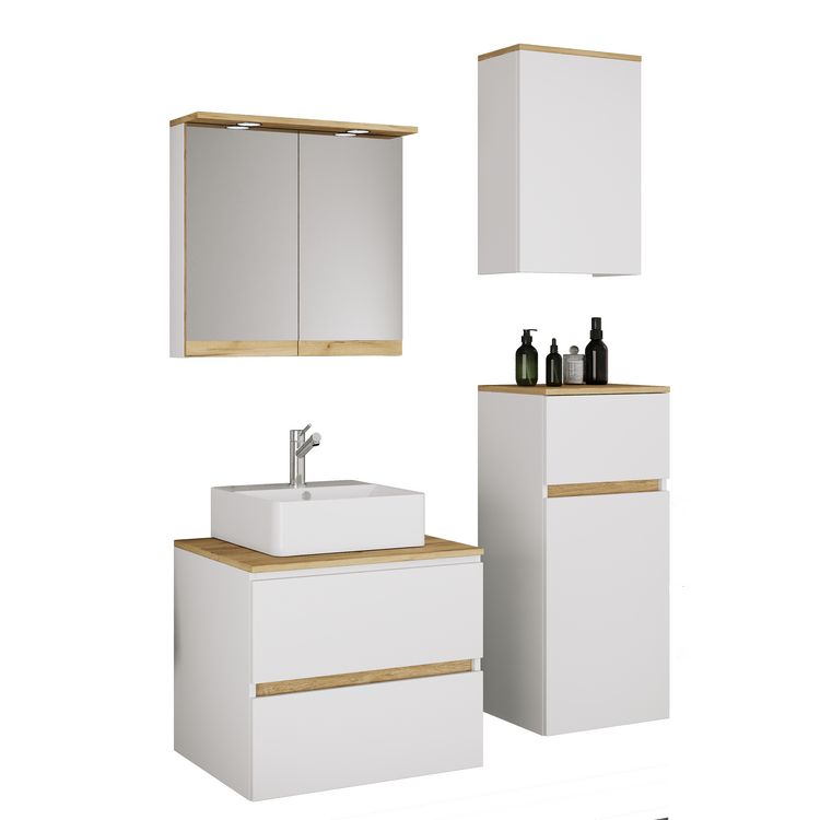 Produktbild: 5 tlg. Badm&ouml;bel-Set mit Waschbecken Cosila-A 60 cm
