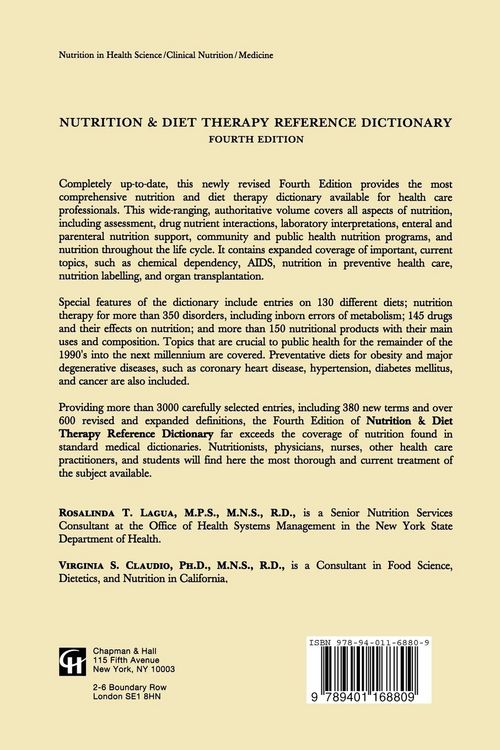 Produktbild: Nutrition and Diet Therapy Reference Dictionary