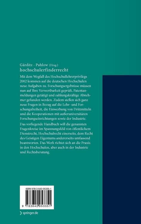 Produktbild: Hochschulerfinderrecht