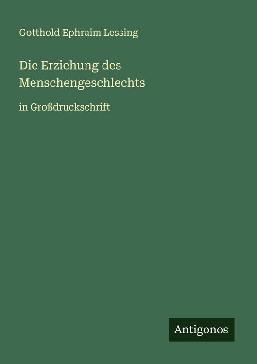 Produktbild: Die Erziehung des Menschengeschlechts