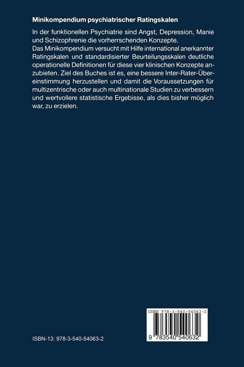 Produktbild: Minikompendium psychiatrischer Ratingskalen