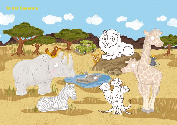 Produktbild: Mein bunter Puzzle-Sticker-Spa&szlig; - Tiere