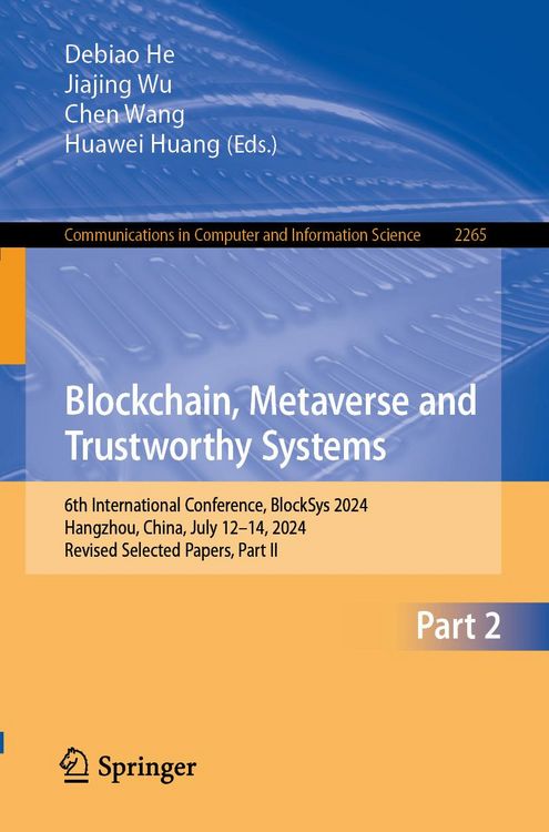 Produktbild: Blockchain, Metaverse and Trustworthy Systems